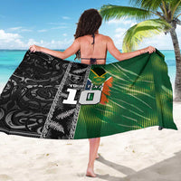 Custom Aotearoa South Africa Rugby Freedom Cup Sarong Maori Silver Fern Art and Sporty Flag SA - Wonder Print Shop