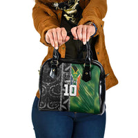Custom Aotearoa South Africa Rugby Freedom Cup Shoulder Handbag Maori Silver Fern Art and Sporty Flag SA - Wonder Print Shop