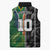 Custom Aotearoa South Africa Rugby Freedom Cup Sleeveless Puffer Jacket Maori Silver Fern Art and Sporty Flag SA - Wonder Print Shop