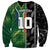 Custom Aotearoa South Africa Rugby Freedom Cup Sweatshirt Maori Silver Fern Art and Sporty Flag SA - Wonder Print Shop