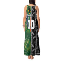 Custom Aotearoa South Africa Rugby Freedom Cup Tank Maxi Dress Maori Silver Fern Art and Sporty Flag SA - Wonder Print Shop