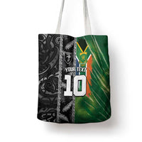 Custom Aotearoa South Africa Rugby Freedom Cup Tote Bag Maori Silver Fern Art and Sporty Flag SA - Wonder Print Shop