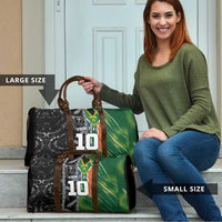 Custom Aotearoa South Africa Rugby Freedom Cup Travel Bag Maori Silver Fern Art and Sporty Flag SA - Wonder Print Shop