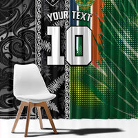 Custom Aotearoa South Africa Rugby Freedom Cup Window Curtain Maori Silver Fern Art and Sporty Flag SA - Wonder Print Shop