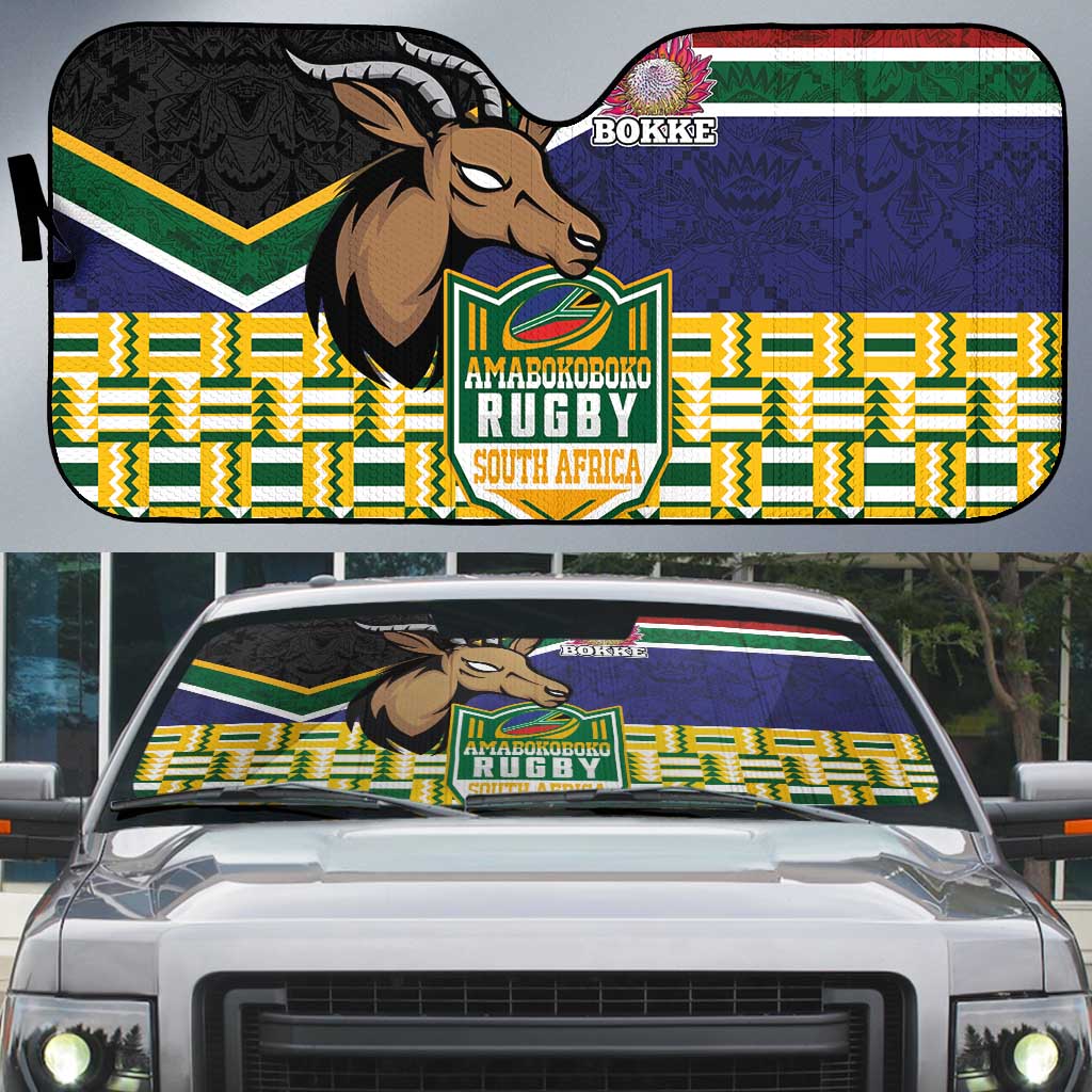 South Africa Rugby Auto Sun Shade Go Bokke-Amabokoboko Spirit - Wonder Print Shop