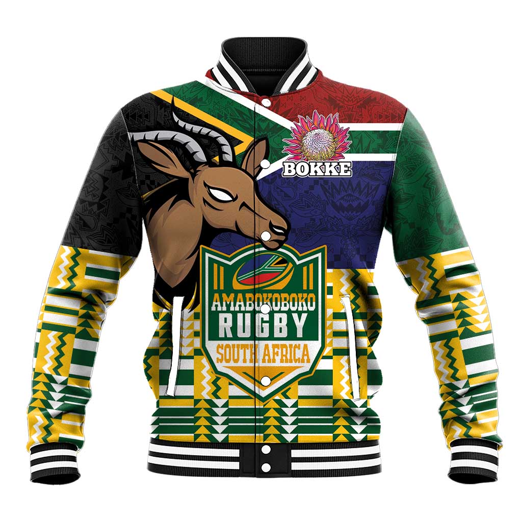 South Africa Rugby Baseball Jacket Go Bokke-Amabokoboko Spirit - Wonder Print Shop