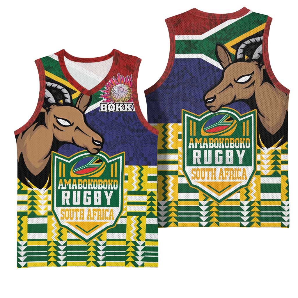 South Africa Rugby Basketball Jersey Go Bokke-Amabokoboko Spirit - Wonder Print Shop
