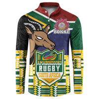 South Africa Rugby Button Sweatshirt Go Bokke-Amabokoboko Spirit - Wonder Print Shop