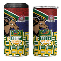 South Africa Rugby 4 in 1 Can Cooler Tumbler Go Bokke-Amabokoboko Spirit - Wonder Print Shop