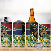 South Africa Rugby 4 in 1 Can Cooler Tumbler Go Bokke-Amabokoboko Spirit - Wonder Print Shop
