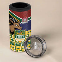 South Africa Rugby 4 in 1 Can Cooler Tumbler Go Bokke-Amabokoboko Spirit - Wonder Print Shop