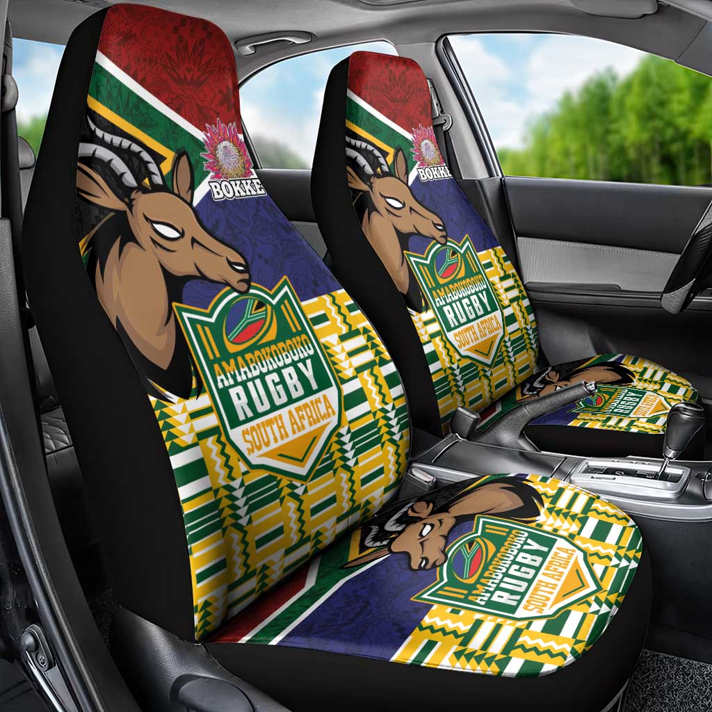 South Africa Rugby Car Seat Cover Go Bokke-Amabokoboko Spirit - Wonder Print Shop