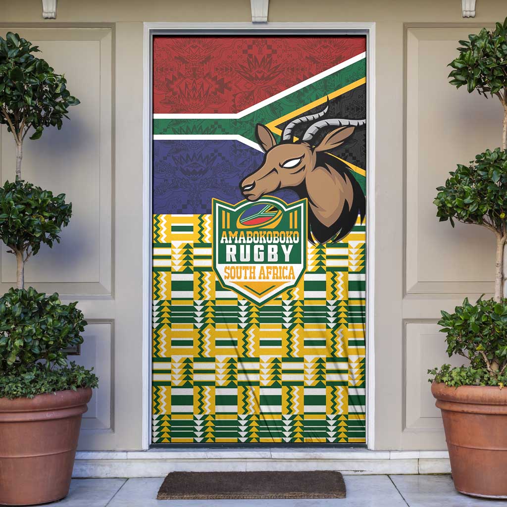 South Africa Rugby Door Cover Go Bokke-Amabokoboko Spirit - Wonder Print Shop
