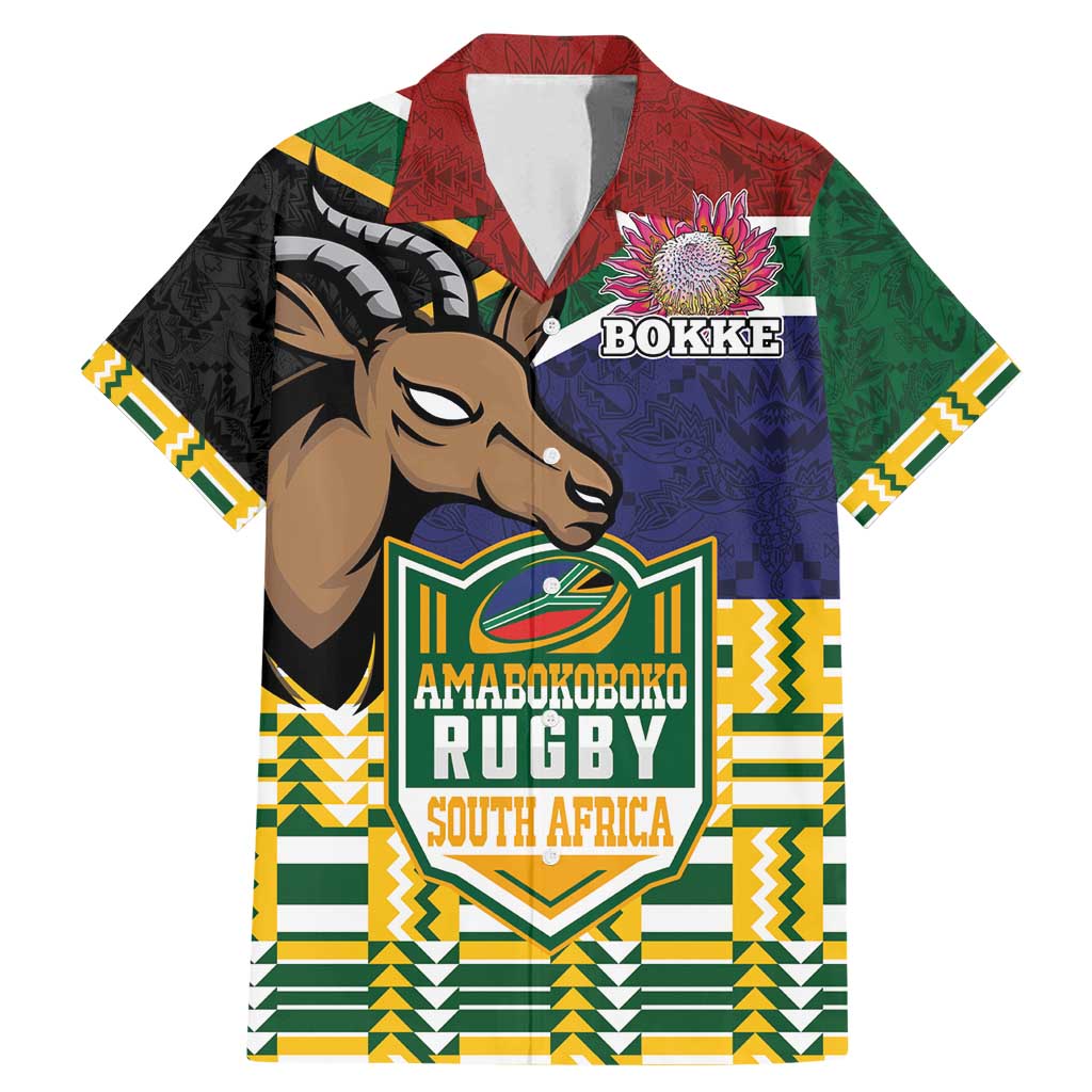 South Africa Rugby Family Matching Mermaid Dress and Hawaiian Shirt Go Bokke-Amabokoboko Spirit - Wonder Print Shop