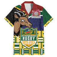 South Africa Rugby Family Matching Off Shoulder Maxi Dress and Hawaiian Shirt Go Bokke-Amabokoboko Spirit - Wonder Print Shop