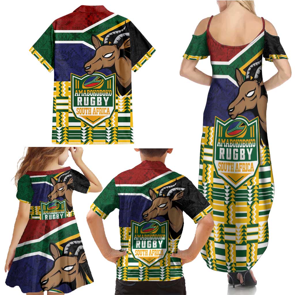 South Africa Rugby Family Matching Summer Maxi Dress and Hawaiian Shirt Go Bokke-Amabokoboko Spirit - Wonder Print Shop