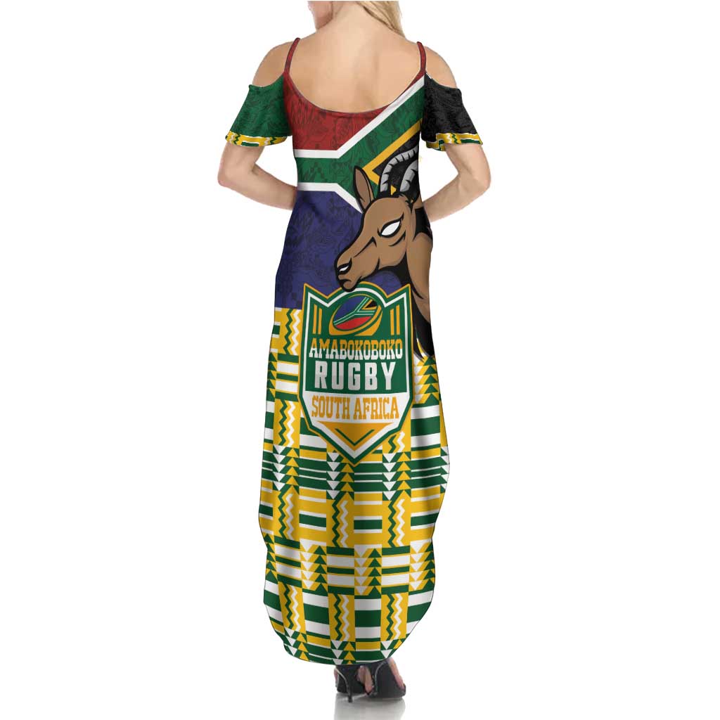 South Africa Rugby Family Matching Summer Maxi Dress and Hawaiian Shirt Go Bokke-Amabokoboko Spirit - Wonder Print Shop