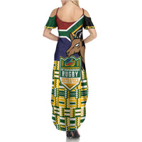 South Africa Rugby Family Matching Summer Maxi Dress and Hawaiian Shirt Go Bokke-Amabokoboko Spirit - Wonder Print Shop