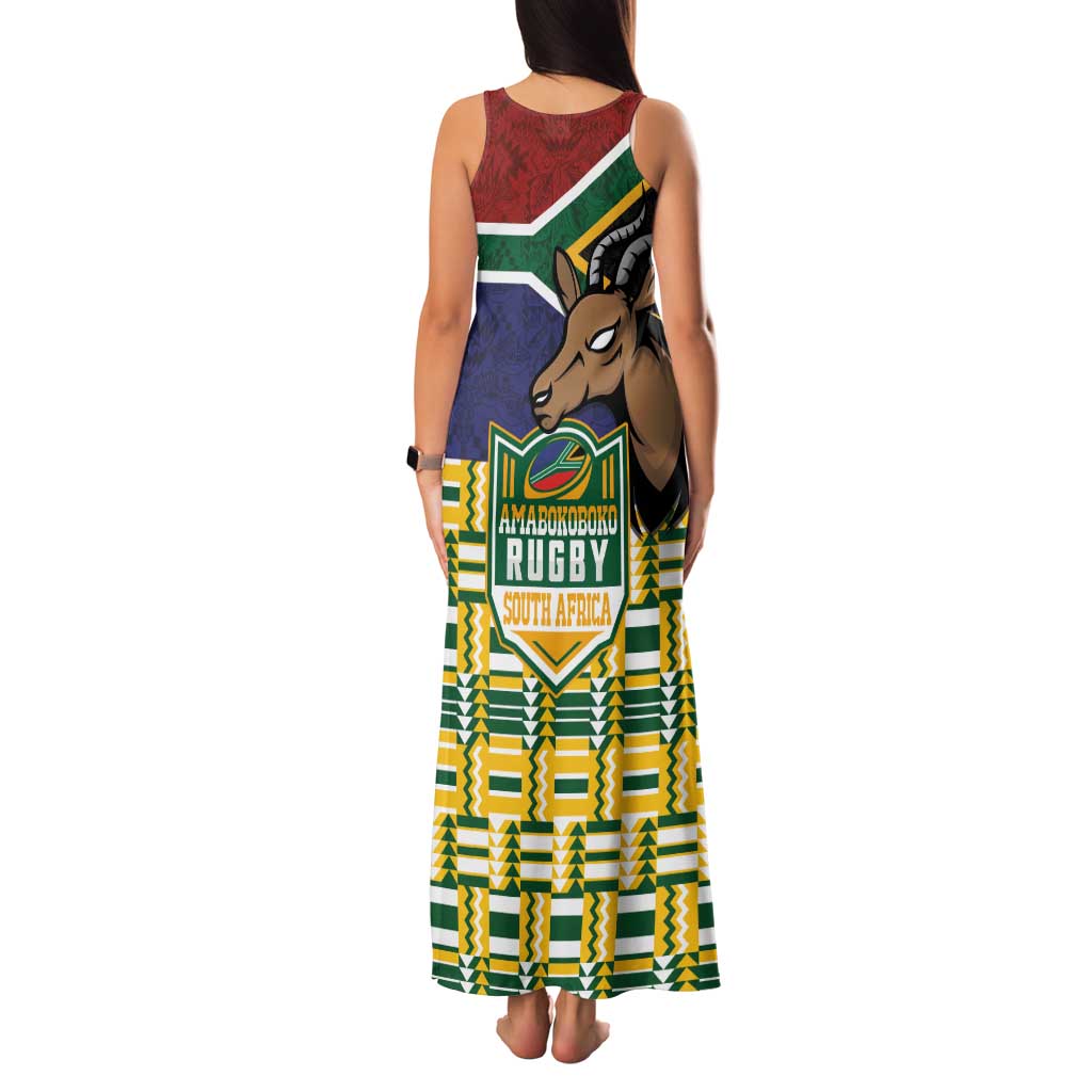 South Africa Rugby Family Matching Tank Maxi Dress and Hawaiian Shirt Go Bokke-Amabokoboko Spirit - Wonder Print Shop