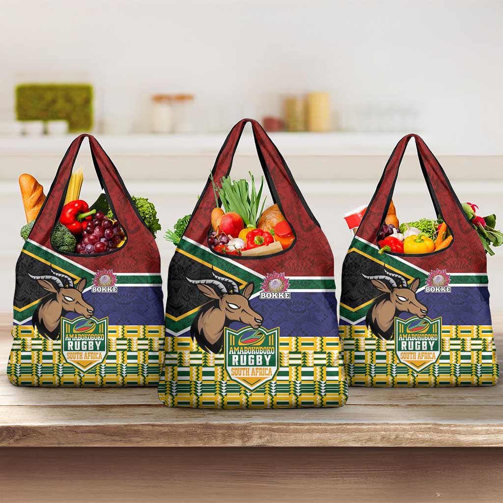 South Africa Rugby Grocery Bag Go Bokke-Amabokoboko Spirit - Wonder Print Shop