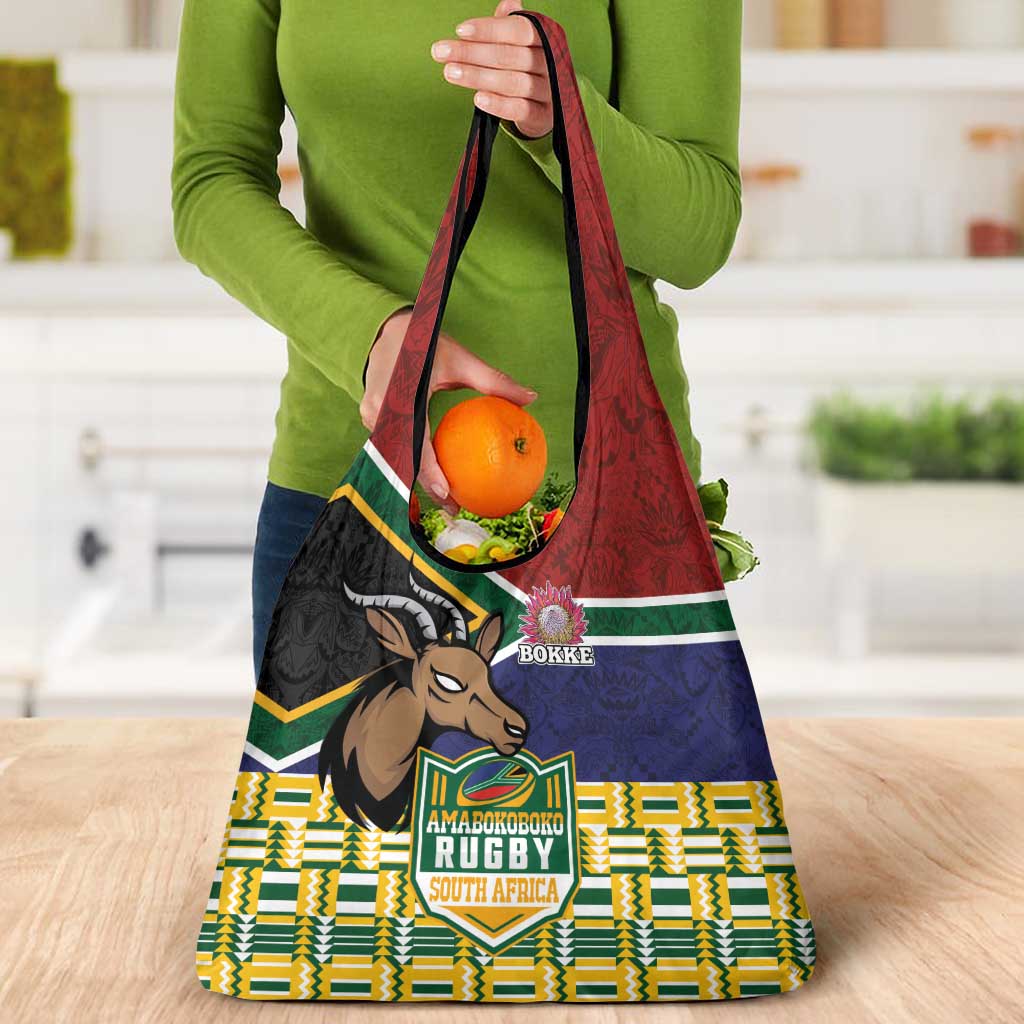 South Africa Rugby Grocery Bag Go Bokke-Amabokoboko Spirit - Wonder Print Shop