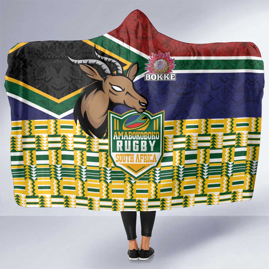 South Africa Rugby Hooded Blanket Go Bokke-Amabokoboko Spirit - Wonder Print Shop