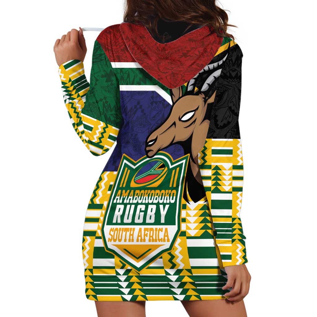 South Africa Rugby Hoodie Dress Go Bokke-Amabokoboko Spirit - Wonder Print Shop