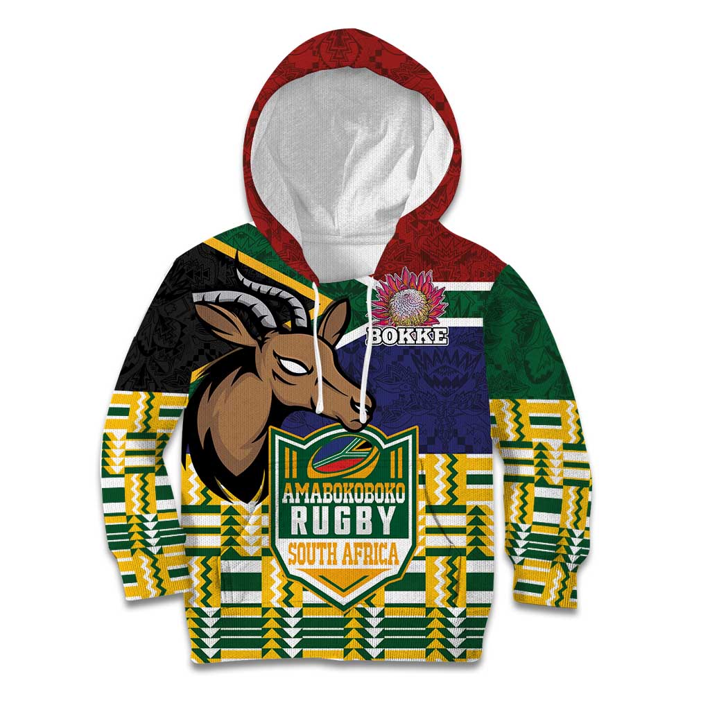 South Africa Rugby Kid Hoodie Go Bokke-Amabokoboko Spirit - Wonder Print Shop