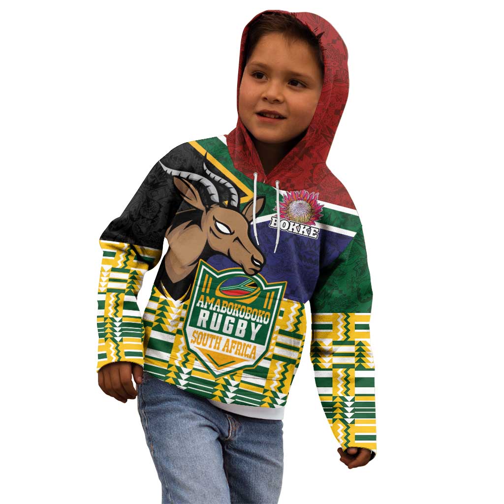 South Africa Rugby Kid Hoodie Go Bokke-Amabokoboko Spirit - Wonder Print Shop