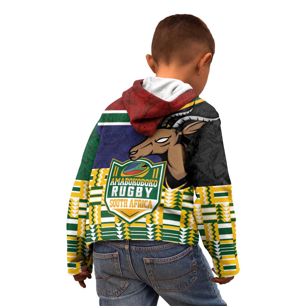 South Africa Rugby Kid Hoodie Go Bokke-Amabokoboko Spirit - Wonder Print Shop