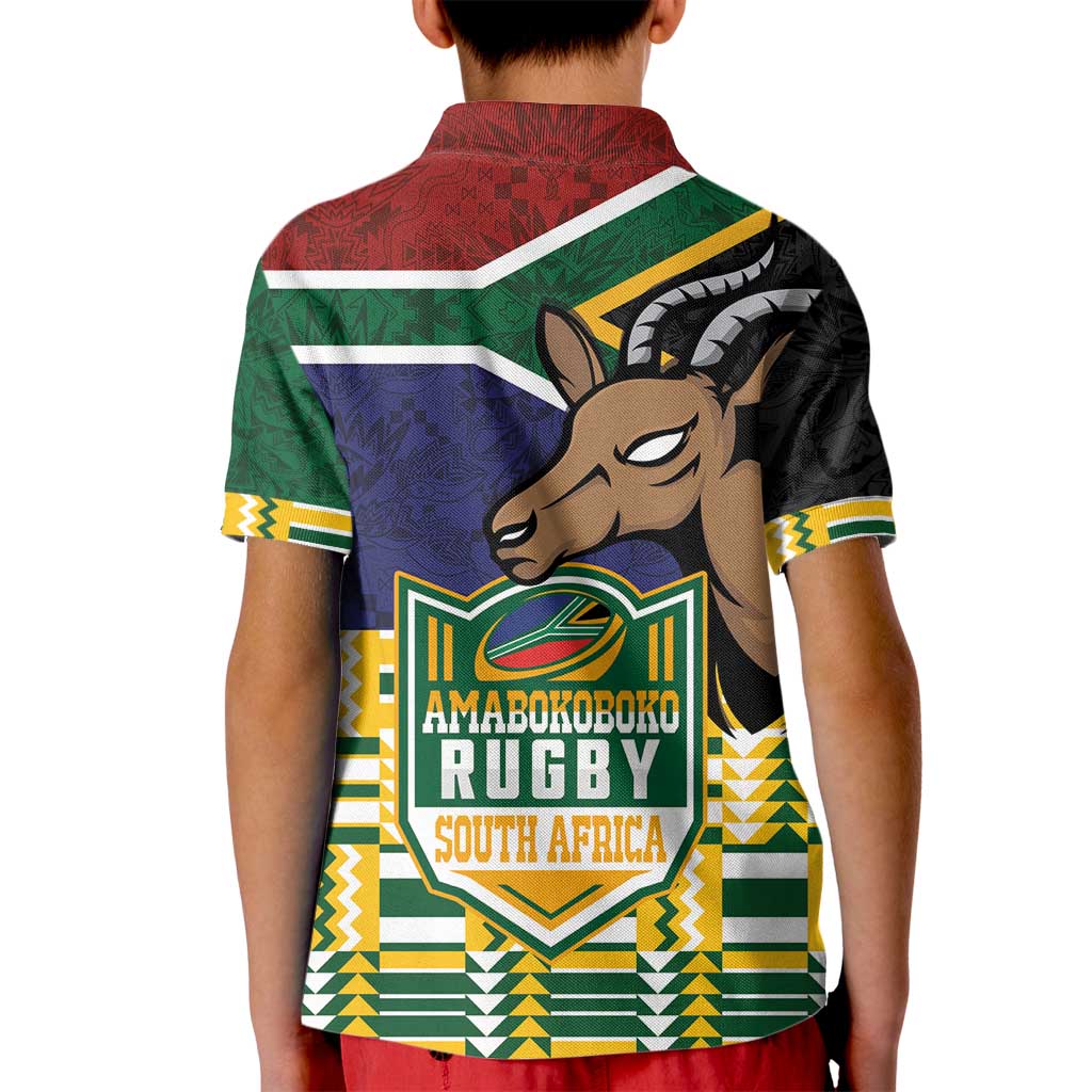 South Africa Rugby Kid Polo Shirt Go Bokke-Amabokoboko Spirit - Wonder Print Shop