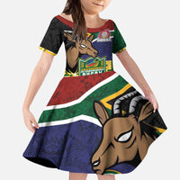 South Africa Rugby Kid Short Sleeve Dress Go Bokke-Amabokoboko Spirit - Wonder Print Shop