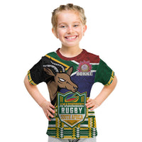 South Africa Rugby Kid T Shirt Go Bokke-Amabokoboko Spirit - Wonder Print Shop
