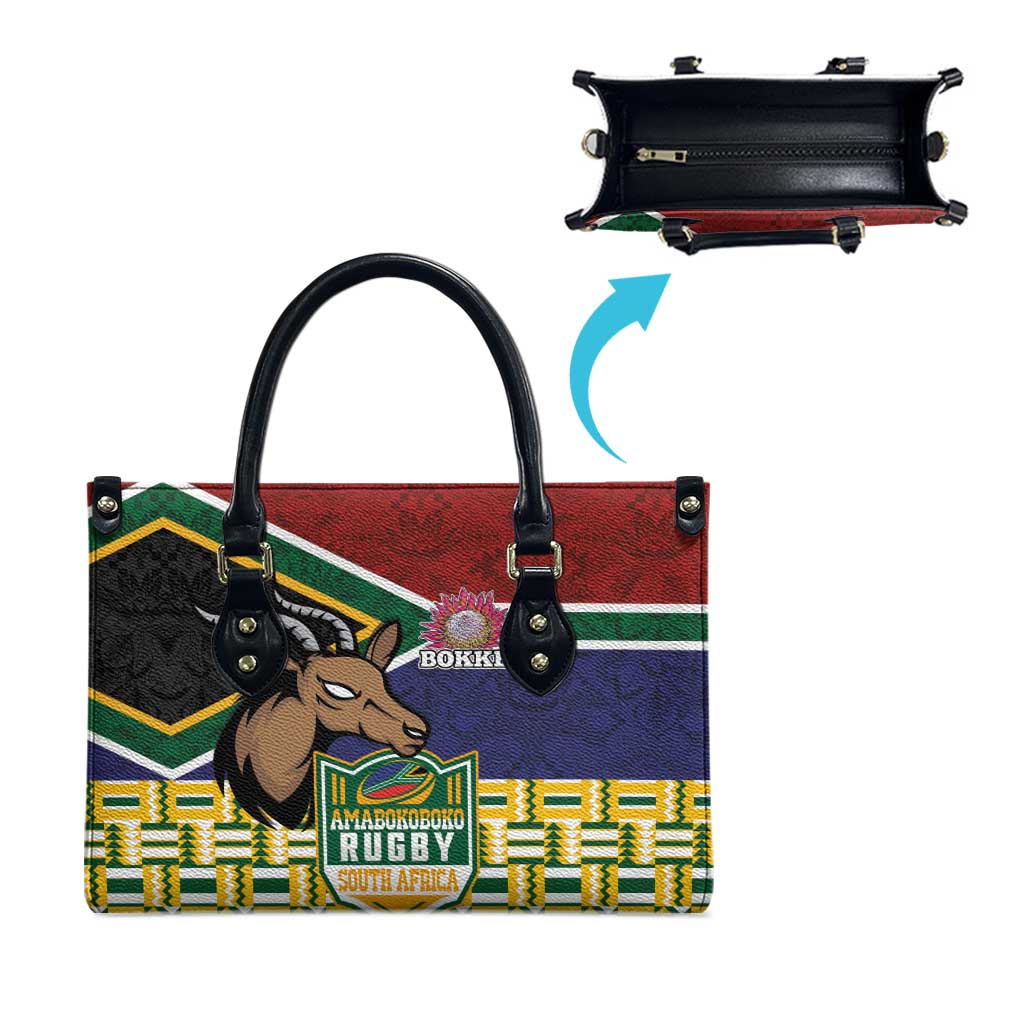 South Africa Rugby Leather Bag Go Bokke-Amabokoboko Spirit - Wonder Print Shop