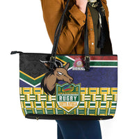 South Africa Rugby Leather Tote Bag Go Bokke-Amabokoboko Spirit - Wonder Print Shop