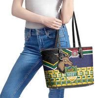 South Africa Rugby Leather Tote Bag Go Bokke-Amabokoboko Spirit - Wonder Print Shop