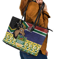 South Africa Rugby Leather Tote Bag Go Bokke-Amabokoboko Spirit - Wonder Print Shop