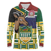 South Africa Rugby Long Sleeve Polo Shirt Go Bokke-Amabokoboko Spirit - Wonder Print Shop