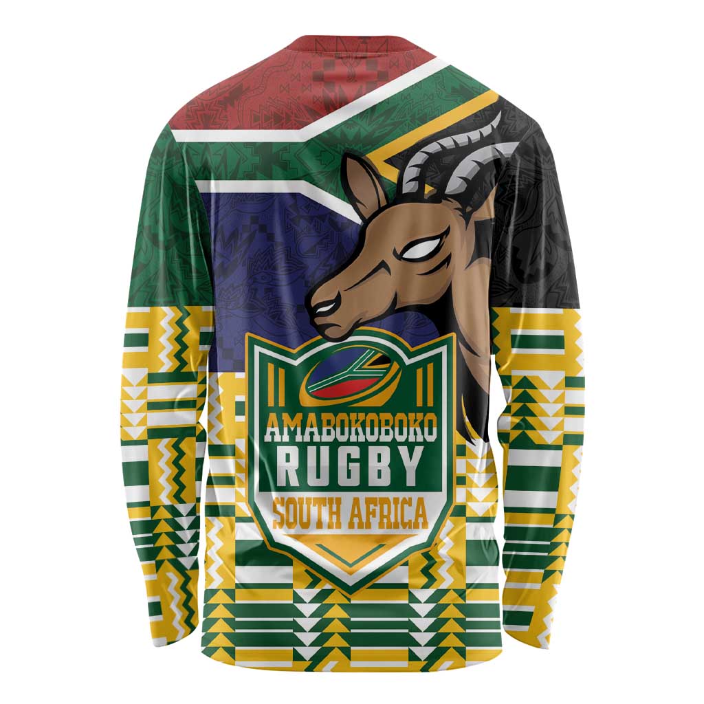 South Africa Rugby Long Sleeve Shirt Go Bokke-Amabokoboko Spirit - Wonder Print Shop
