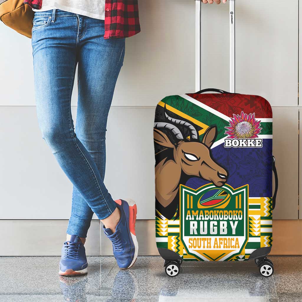 South Africa Rugby Luggage Cover Go Bokke-Amabokoboko Spirit - Wonder Print Shop