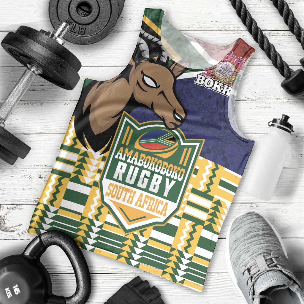 South Africa Rugby Men Tank Top Go Bokke-Amabokoboko Spirit - Wonder Print Shop
