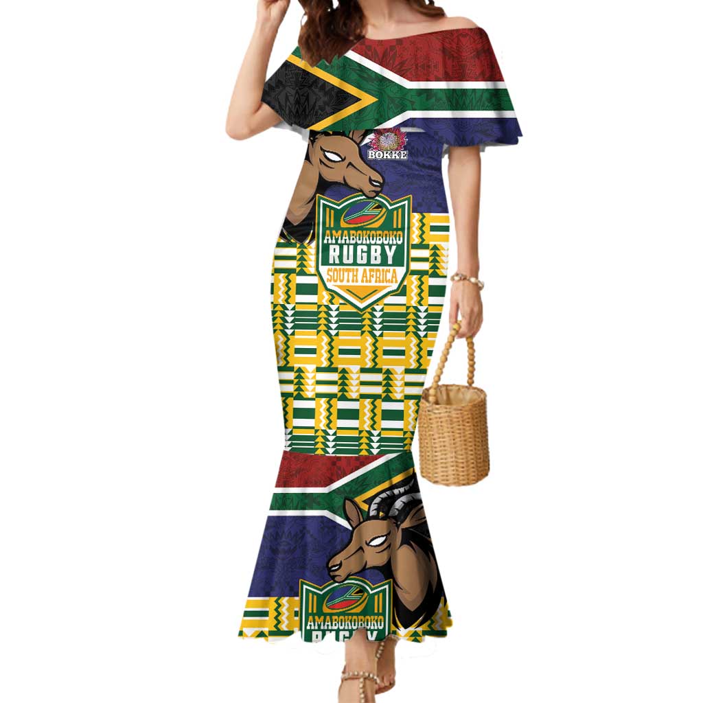 South Africa Rugby Mermaid Dress Go Bokke-Amabokoboko Spirit - Wonder Print Shop