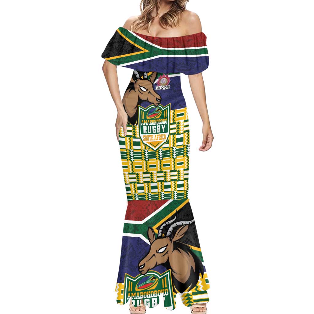 South Africa Rugby Mermaid Dress Go Bokke-Amabokoboko Spirit - Wonder Print Shop