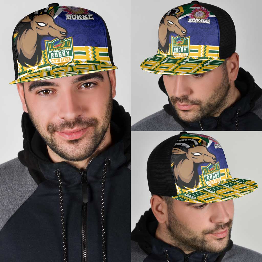 South Africa Rugby Mesh Trucker Cap Go Bokke-Amabokoboko Spirit - Wonder Print Shop