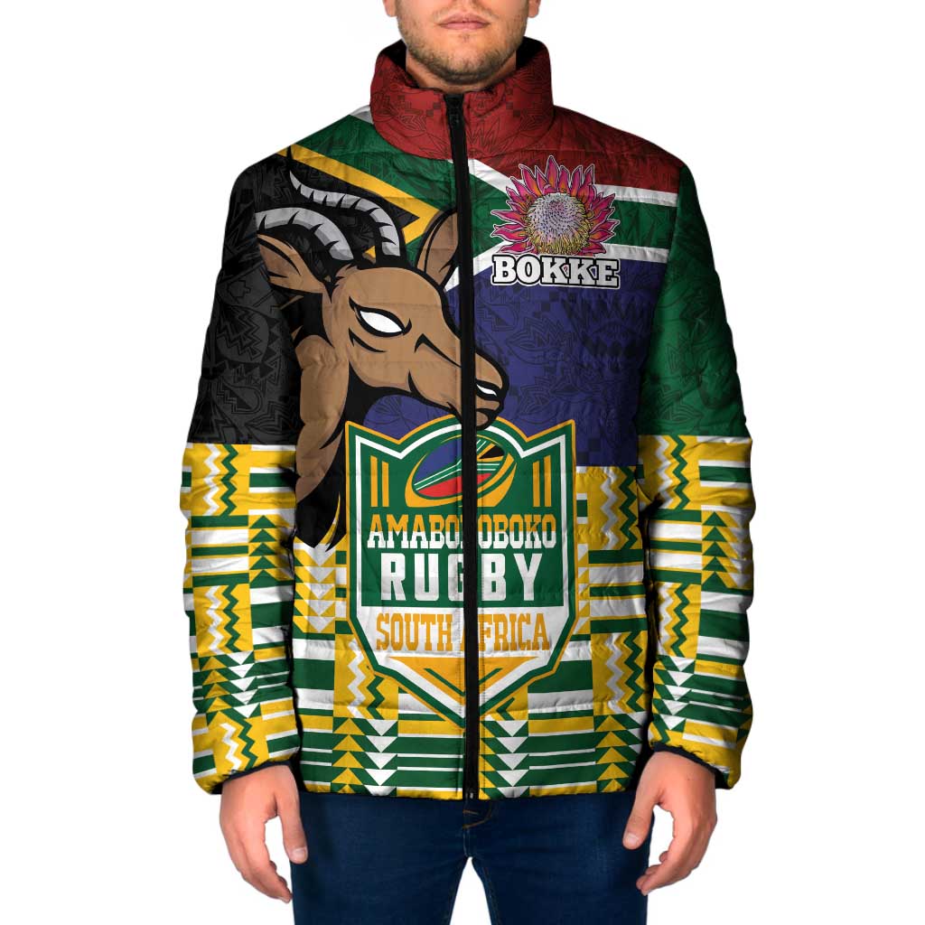 South Africa Rugby Padded Jacket Go Bokke-Amabokoboko Spirit - Wonder Print Shop