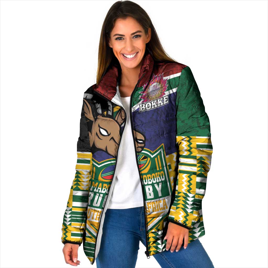 South Africa Rugby Padded Jacket Go Bokke-Amabokoboko Spirit - Wonder Print Shop