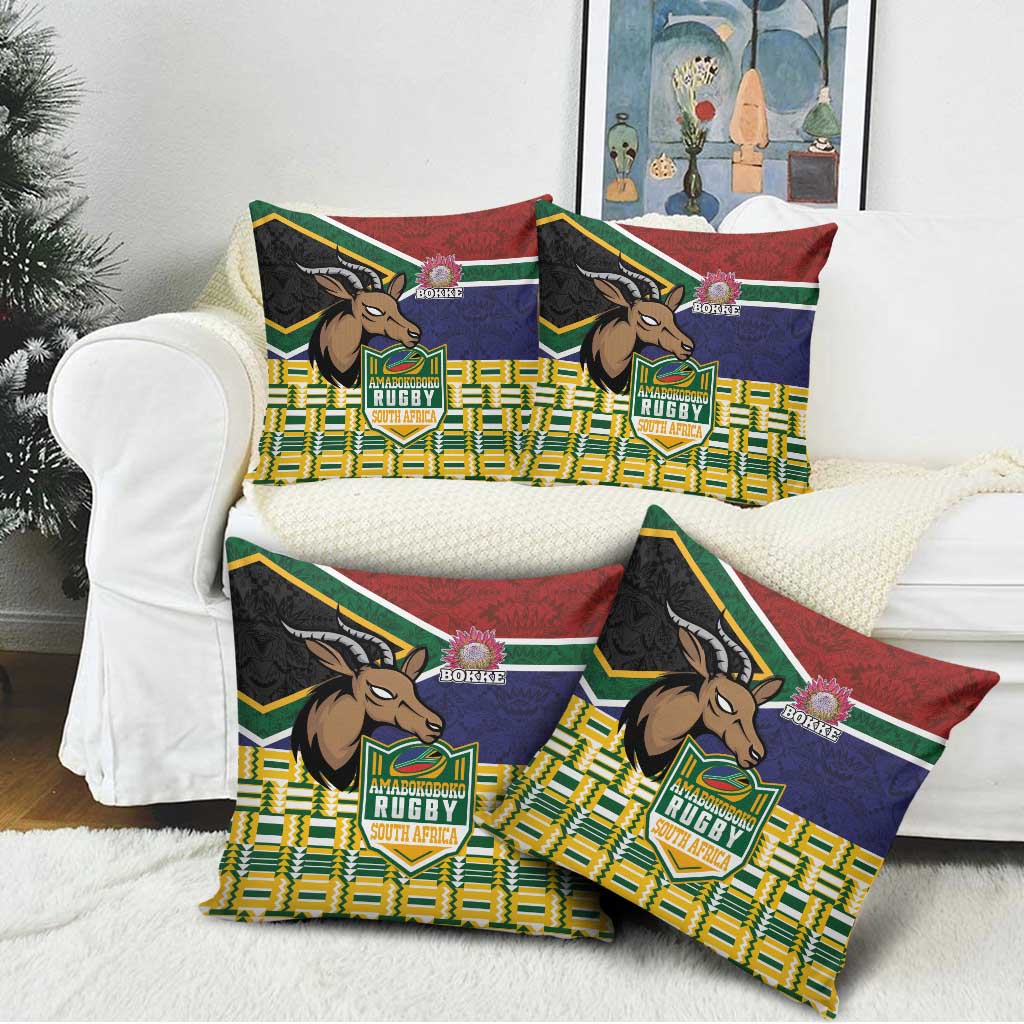 South Africa Rugby Pillow Cover Go Bokke-Amabokoboko Spirit - Wonder Print Shop