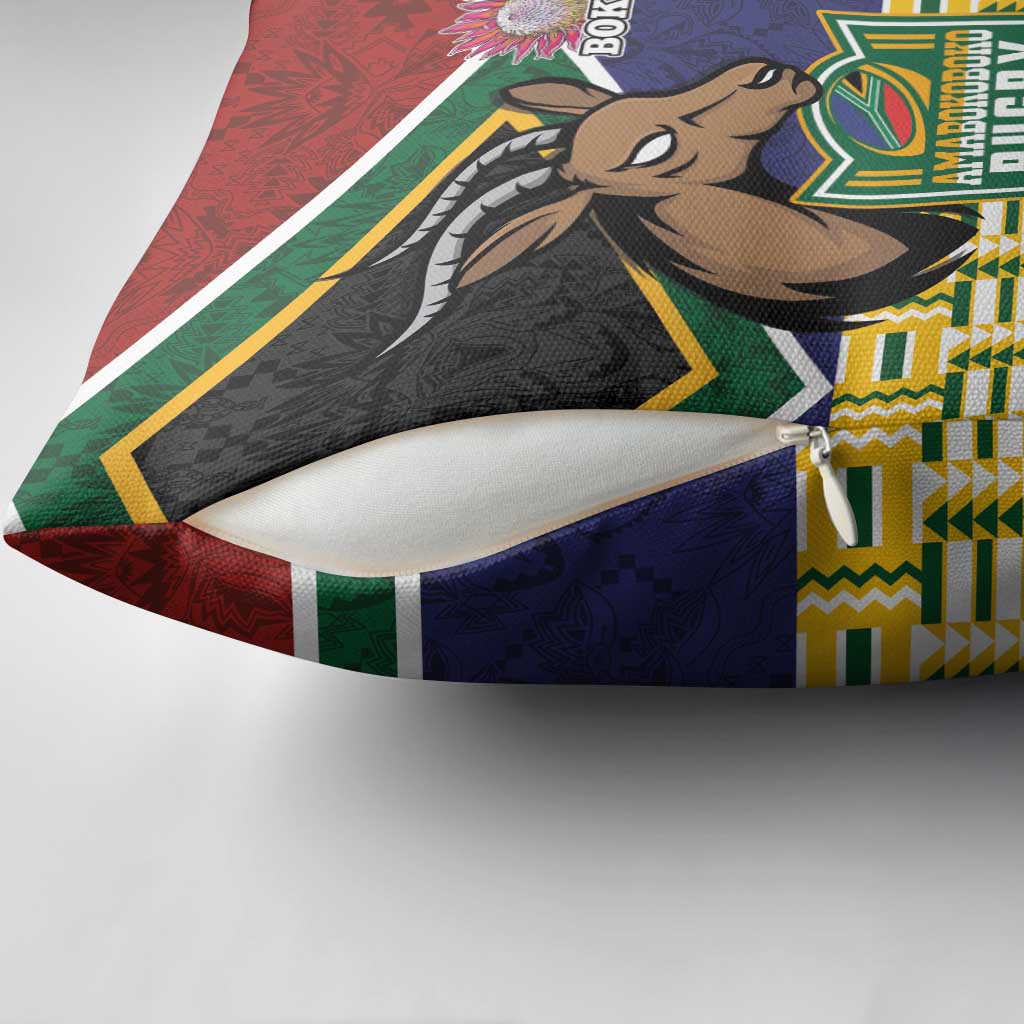 South Africa Rugby Pillow Cover Go Bokke-Amabokoboko Spirit - Wonder Print Shop