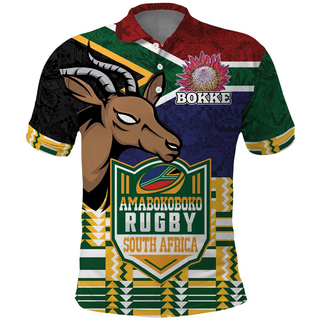 South Africa Rugby Polo Shirt Go Bokke-Amabokoboko Spirit - Wonder Print Shop
