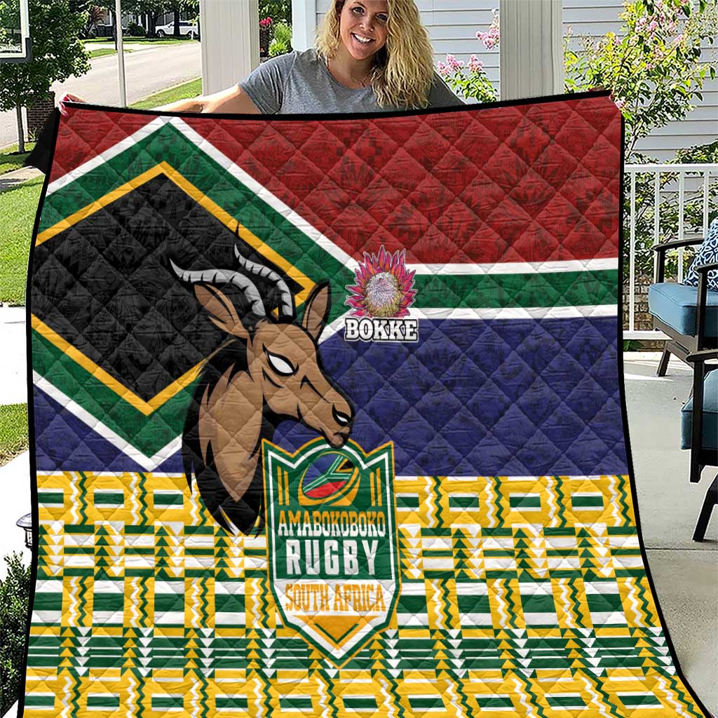 South Africa Rugby Quilt Go Bokke-Amabokoboko Spirit - Wonder Print Shop